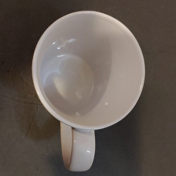 Crate & Barrel Coffee Mug Cup Orange Yellow Green Blue Stripes 12 Ounce VG Cond - Picture 5 of 7